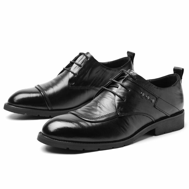 Herren Rindsleder Oxfords Business Schuhe Zum Schnüren