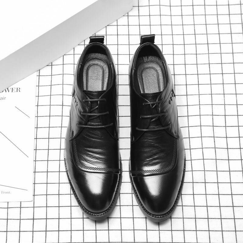 Herren Rindsleder Oxfords Business Schuhe Zum Schnüren