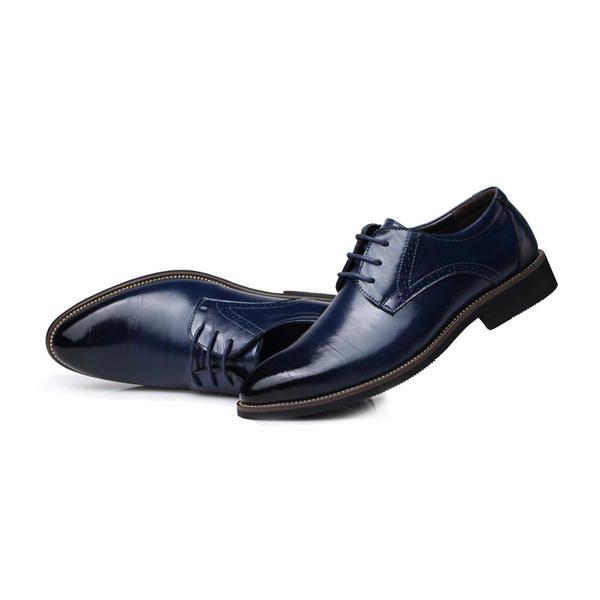 Herren Schnürschuhe Aus Leder Formale Business Schuhe Mit Spitzer Zehenpartie