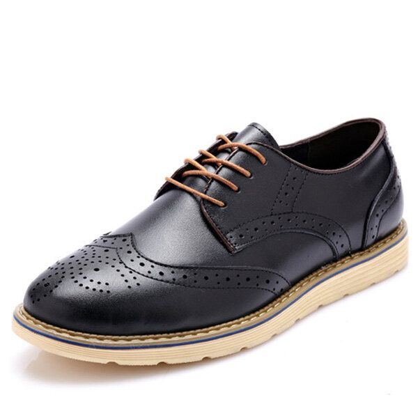 Herrenmode Brogue Schuhe Schnürschuhe Mit Runder Zehenpartie Britische Oxfords