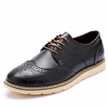 Herrenmode Brogue Schuhe Schnürschuhe Mit Runder Zehenpartie Britische Oxfords