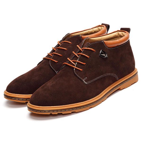 Herrenschuhe Wildleder Oxfords Mit Warmem Wollfleece Futter