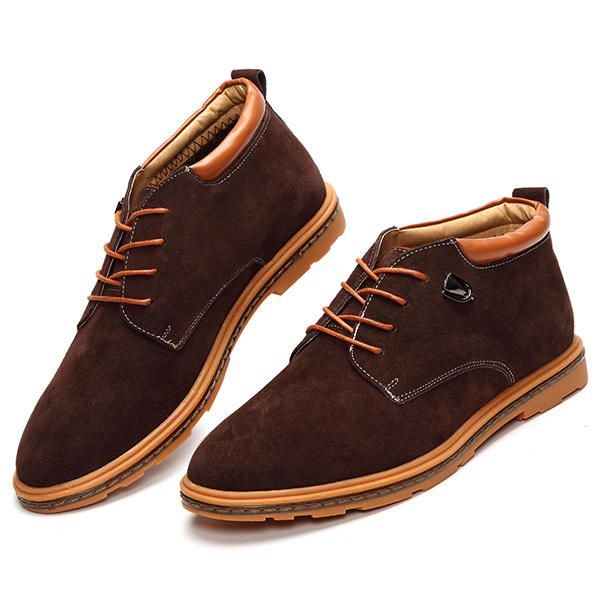 Herrenschuhe Wildleder Oxfords Mit Warmem Wollfleece Futter