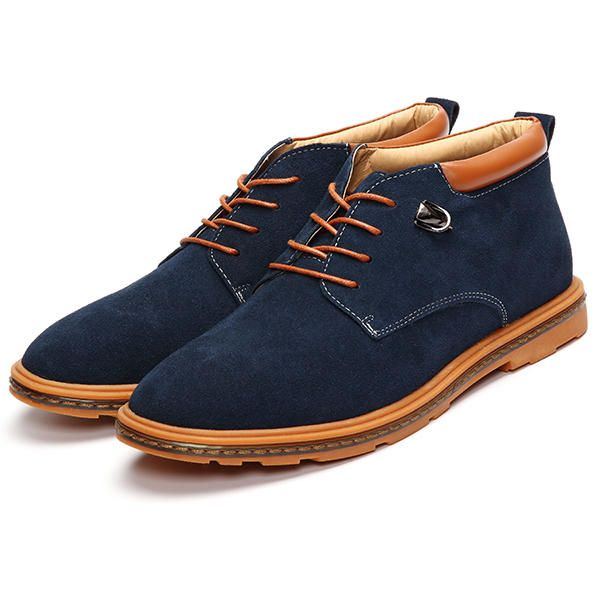 Herrenschuhe Wildleder Oxfords Mit Warmem Wollfleece Futter