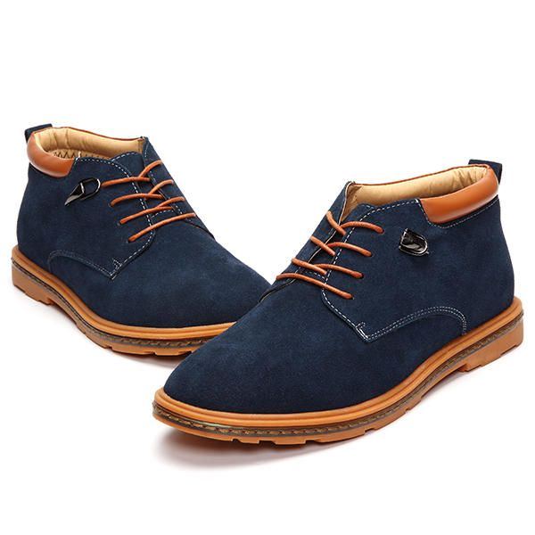 Herrenschuhe Wildleder Oxfords Mit Warmem Wollfleece Futter