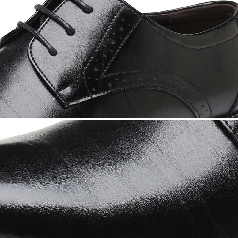 Klassische Formelle Business Leder Oxfords Mit Spitzer Zehenpartie Für Herren