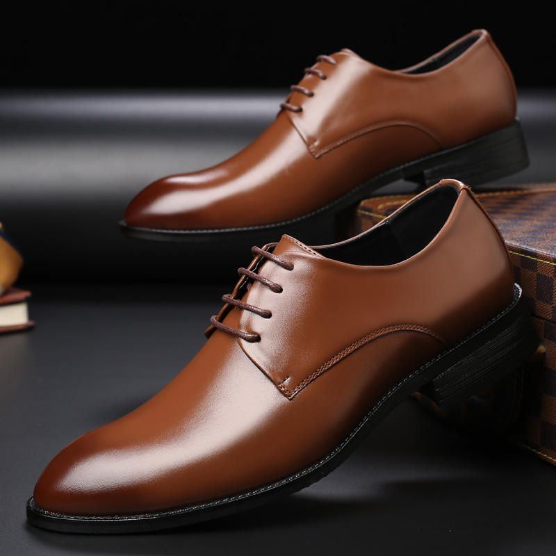 Klassische Weiche Bequeme Formelle Business Oxfords Lederschuhe Für Herren