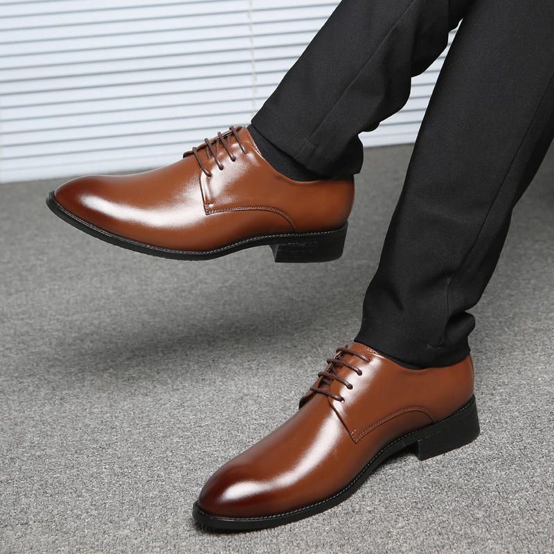 Klassische Weiche Bequeme Formelle Business Oxfords Lederschuhe Für Herren