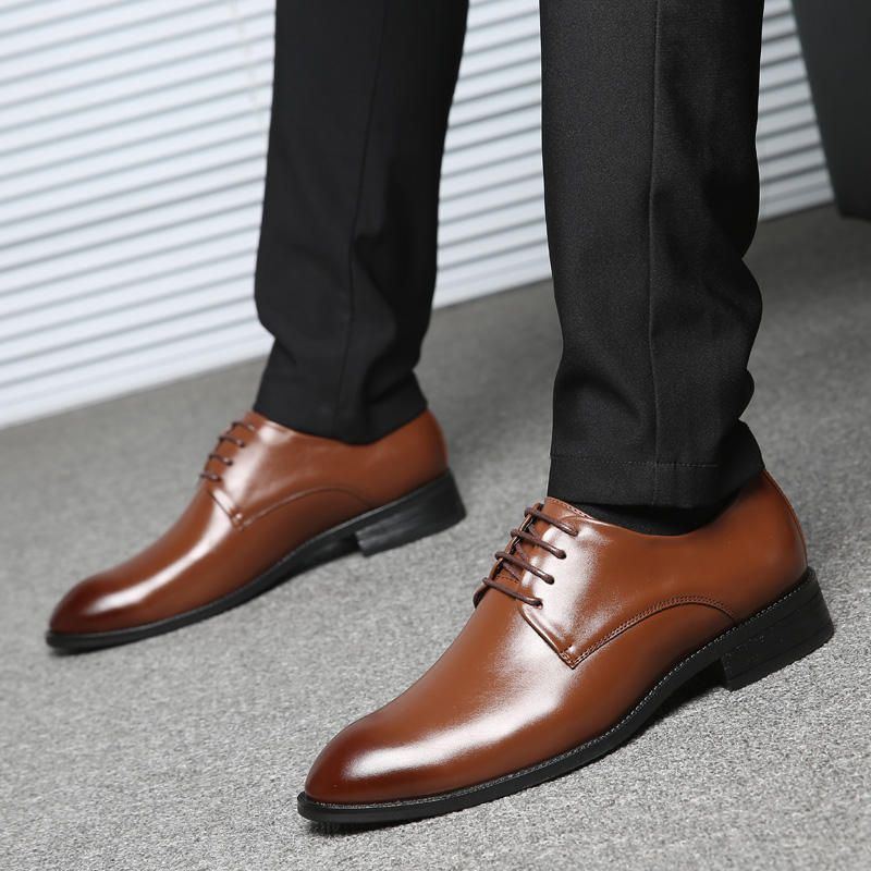 Klassische Weiche Bequeme Formelle Business Oxfords Lederschuhe Für Herren