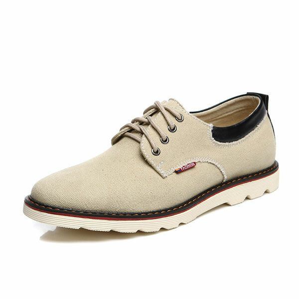 Lässige Atmungsaktive Bequeme Modische Flache Schnür Oxfords Schuhe Für Herren