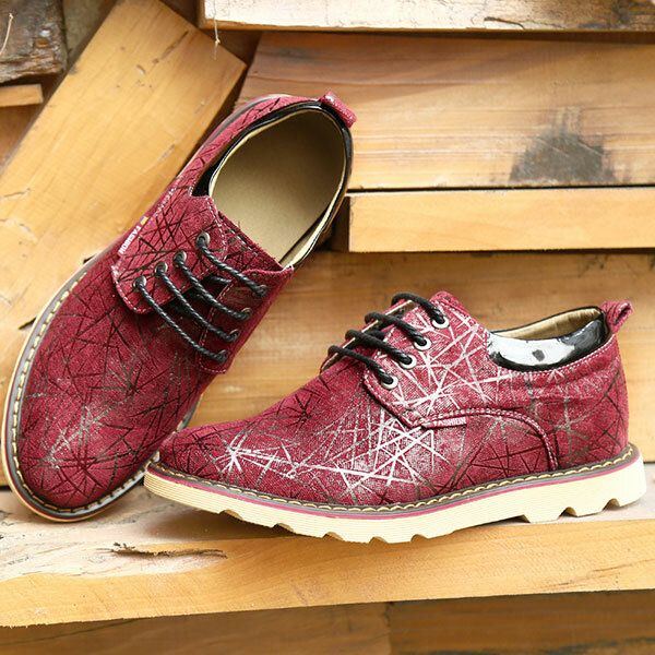 Lässige Atmungsaktive Bequeme Modische Flache Schnür Oxfords Schuhe Für Herren