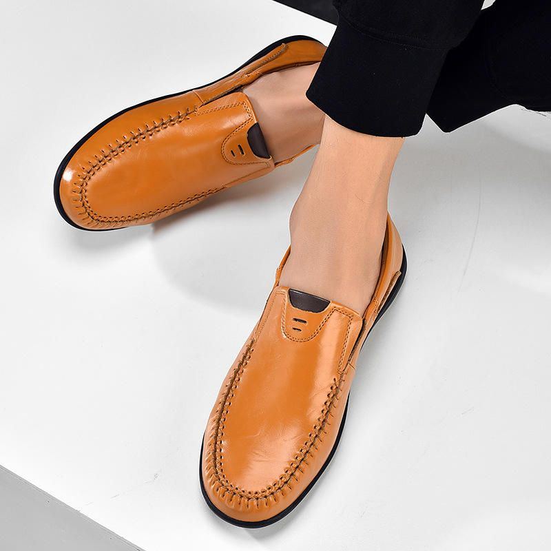 Lässige Bequeme Slip On Büro Business Oxfords Aus Mikrofaser Für Herren