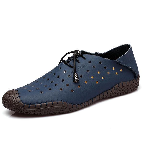 Lässige Herren Schnürschuhe Aus Leder Mit Ausgehöhlten Outdoor Oxfords