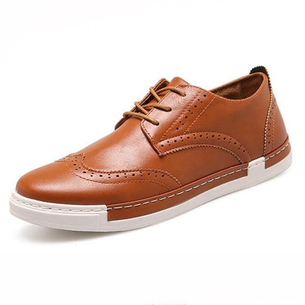 Lässige Herren Schnürsneaker Outdoor Oxfords Aus Leder