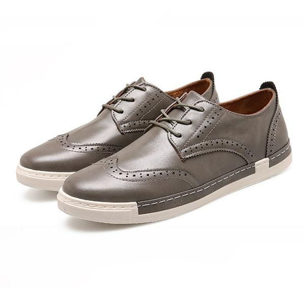 Lässige Herren Schnürsneaker Outdoor Oxfords Aus Leder