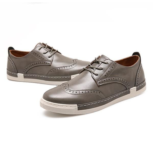 Lässige Herren Schnürsneaker Outdoor Oxfords Aus Leder