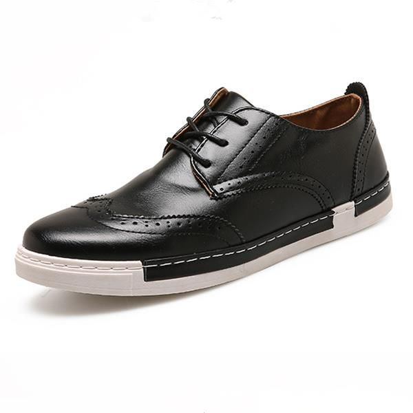 Lässige Herren Schnürsneaker Outdoor Oxfords Aus Leder