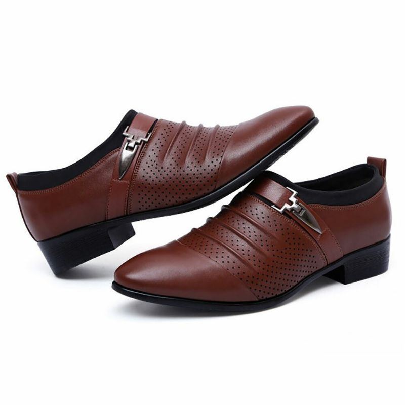 Herren Atmungsaktive Hohle Outs Leder Formelle Business Schuhe