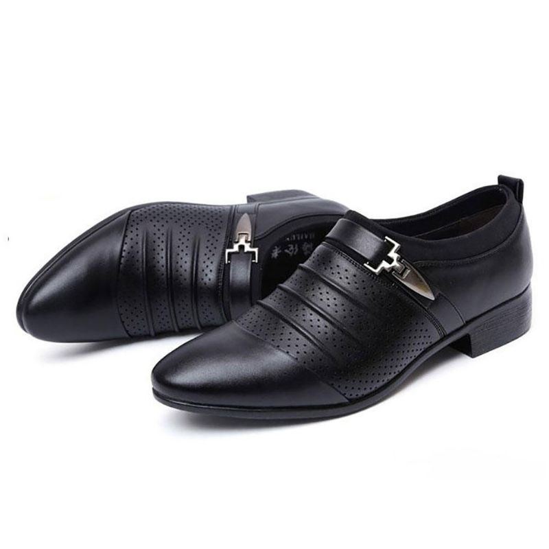 Herren Atmungsaktive Hohle Outs Leder Formelle Business Schuhe