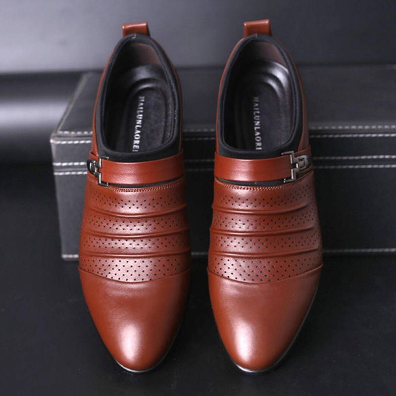 Herren Atmungsaktive Hohle Outs Leder Formelle Business Schuhe