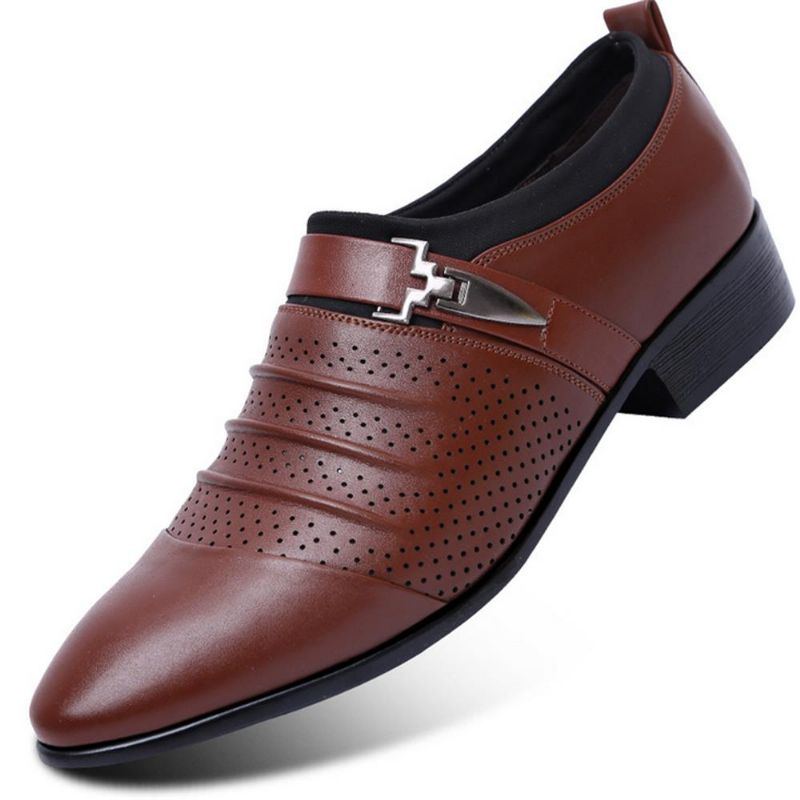 Herren Atmungsaktive Hohle Outs Leder Formelle Business Schuhe