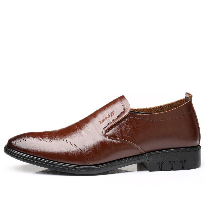 Herren Britische Runde Slip On Business Casual Dress Schuhe