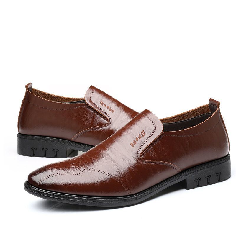 Herren Britische Runde Slip On Business Casual Dress Schuhe