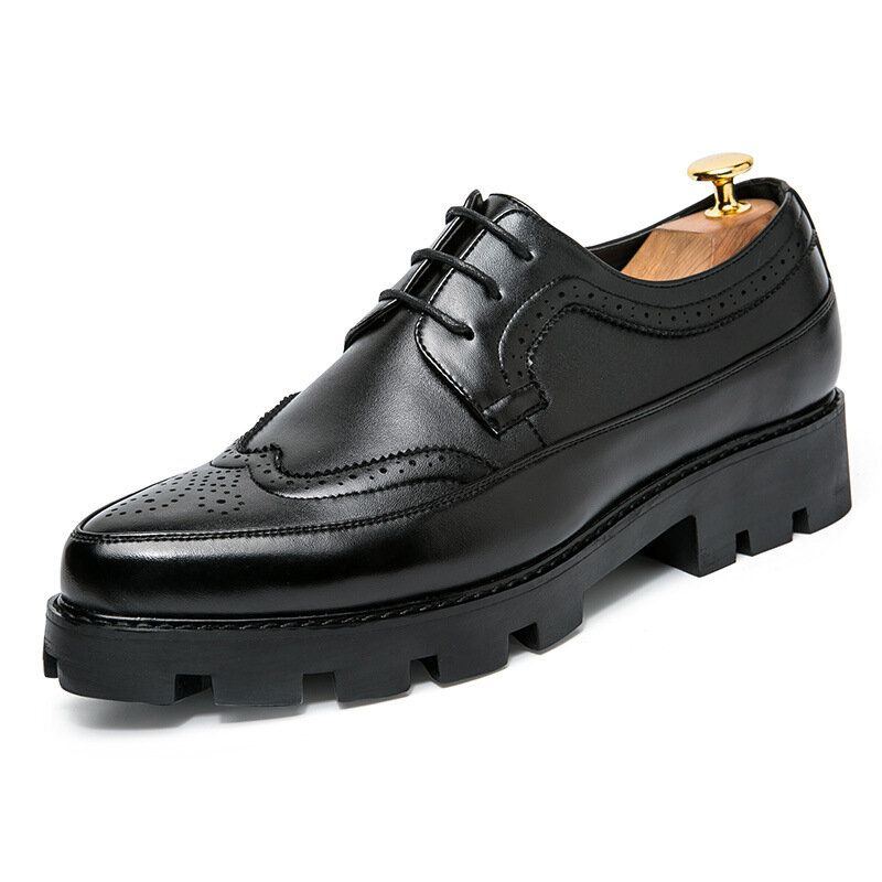 Herren Brogue Oxfords Atmungsaktive Business Schuhe Mit Dicken Sohlen