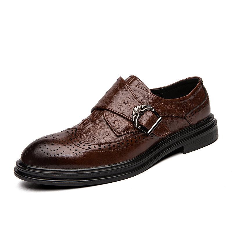 Herren Broguo Retro Metallschnalle Bequeme Tragbare Formelle Business Casual Schuhe