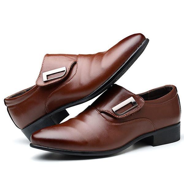 Herren Hook Loop Pointed Toe Leder Business Formelle Schuhe