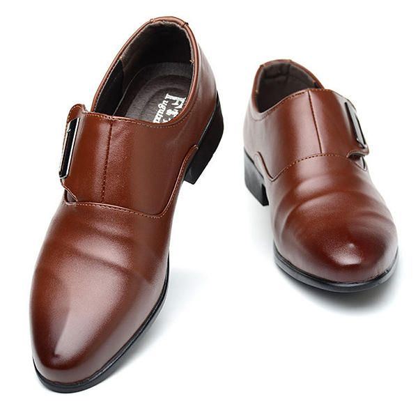 Herren Hook Loop Pointed Toe Leder Business Formelle Schuhe