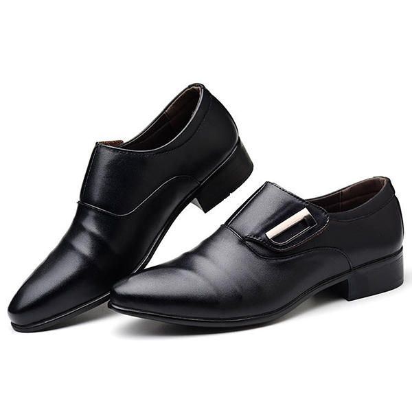 Herren Hook Loop Pointed Toe Leder Business Formelle Schuhe