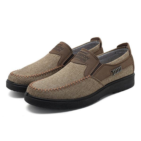 Herren Im Alten Peking Stil Lässige Atmungsaktive Elastische Bnad Slip On Oxfords Schuhe