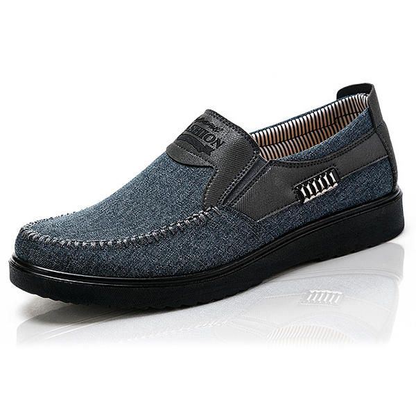 Herren Im Alten Peking Stil Lässige Atmungsaktive Elastische Bnad Slip On Oxfords Schuhe