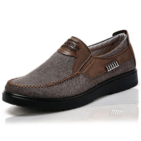 Herren Im Alten Peking Stil Lässige Atmungsaktive Elastische Bnad Slip On Oxfords Schuhe