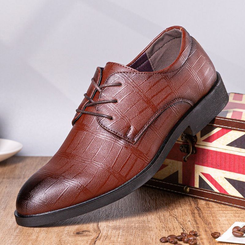 Herren Leder Atmungsaktive Weiche Sohle Klassische Reine Farbe Oxfords Lässige Business Schuhe