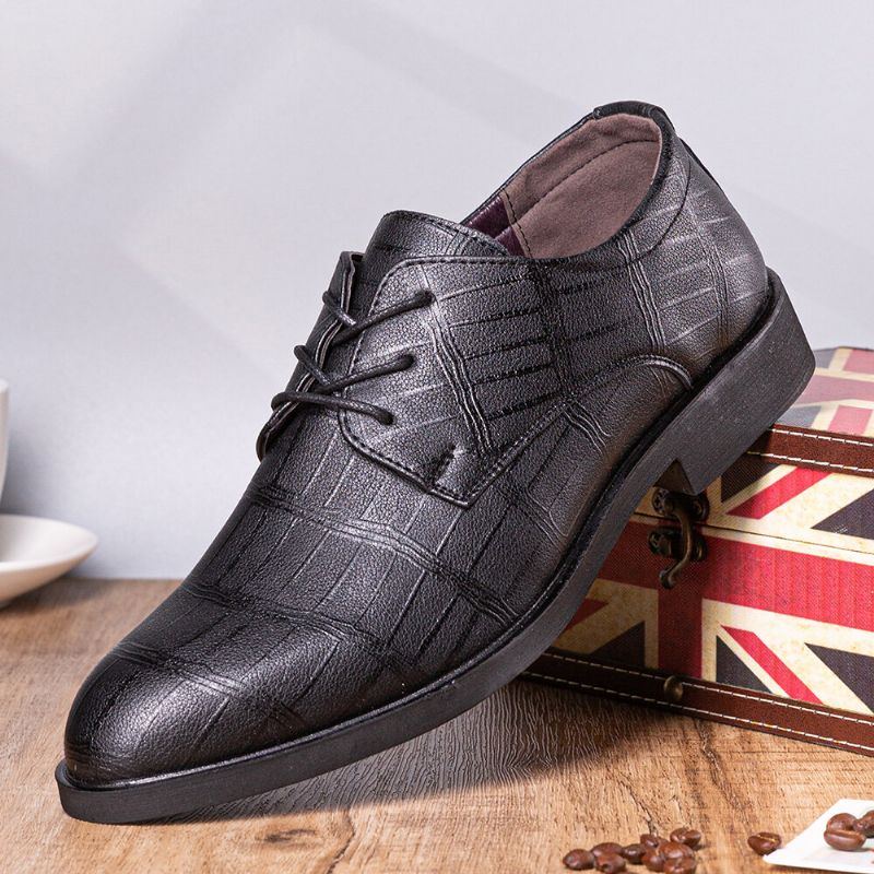 Herren Leder Atmungsaktive Weiche Sohle Klassische Reine Farbe Oxfords Lässige Business Schuhe