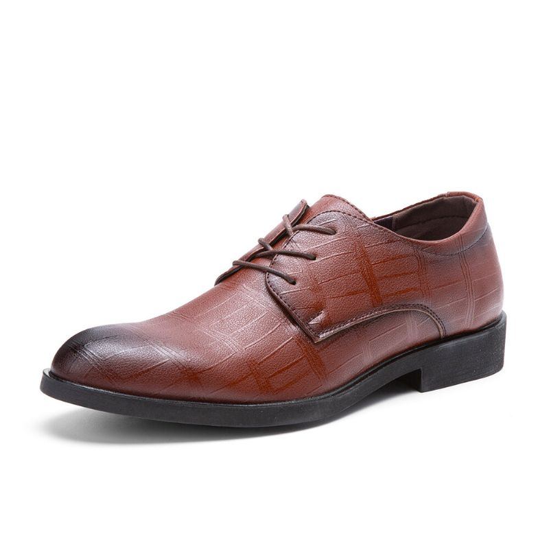 Herren Leder Atmungsaktive Weiche Sohle Klassische Reine Farbe Oxfords Lässige Business Schuhe