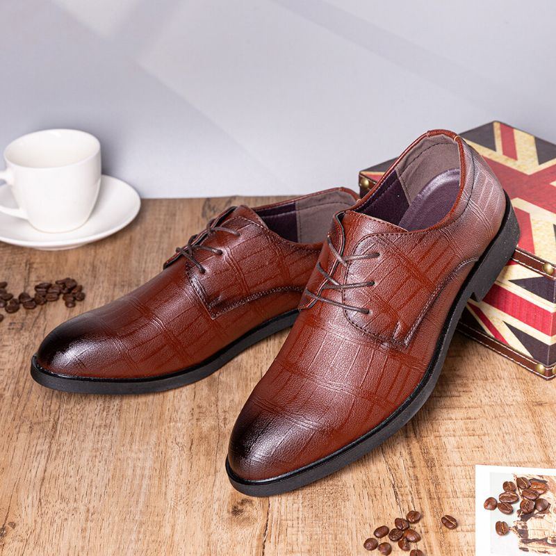 Herren Leder Atmungsaktive Weiche Sohle Klassische Reine Farbe Oxfords Lässige Business Schuhe