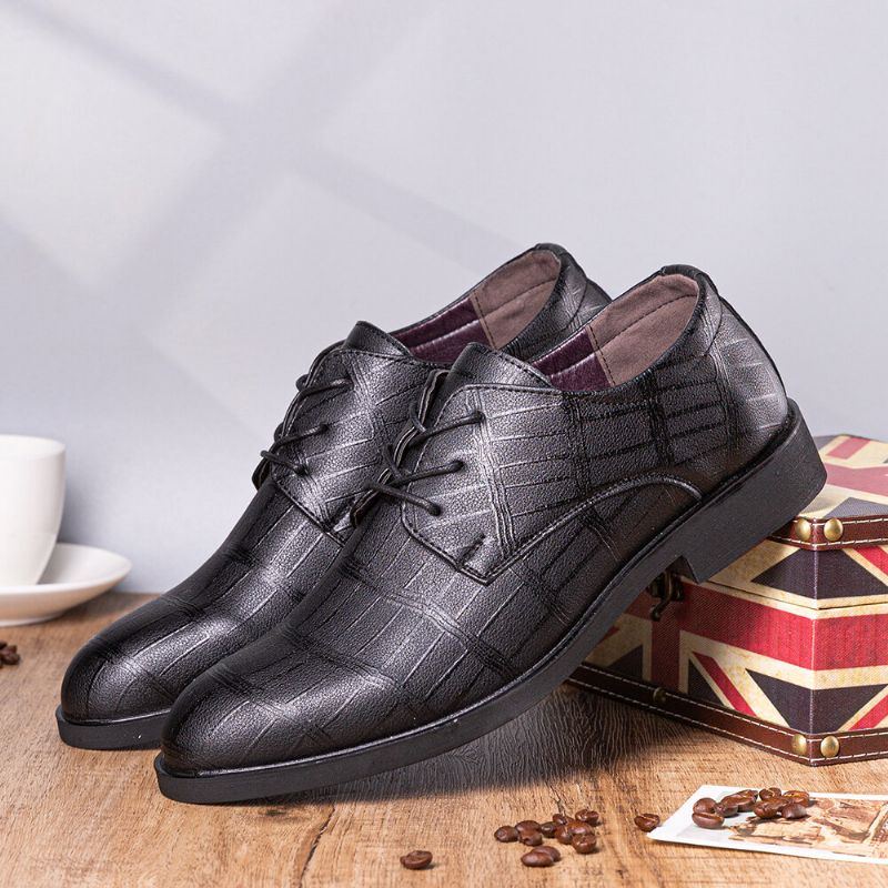 Herren Leder Atmungsaktive Weiche Sohle Klassische Reine Farbe Oxfords Lässige Business Schuhe