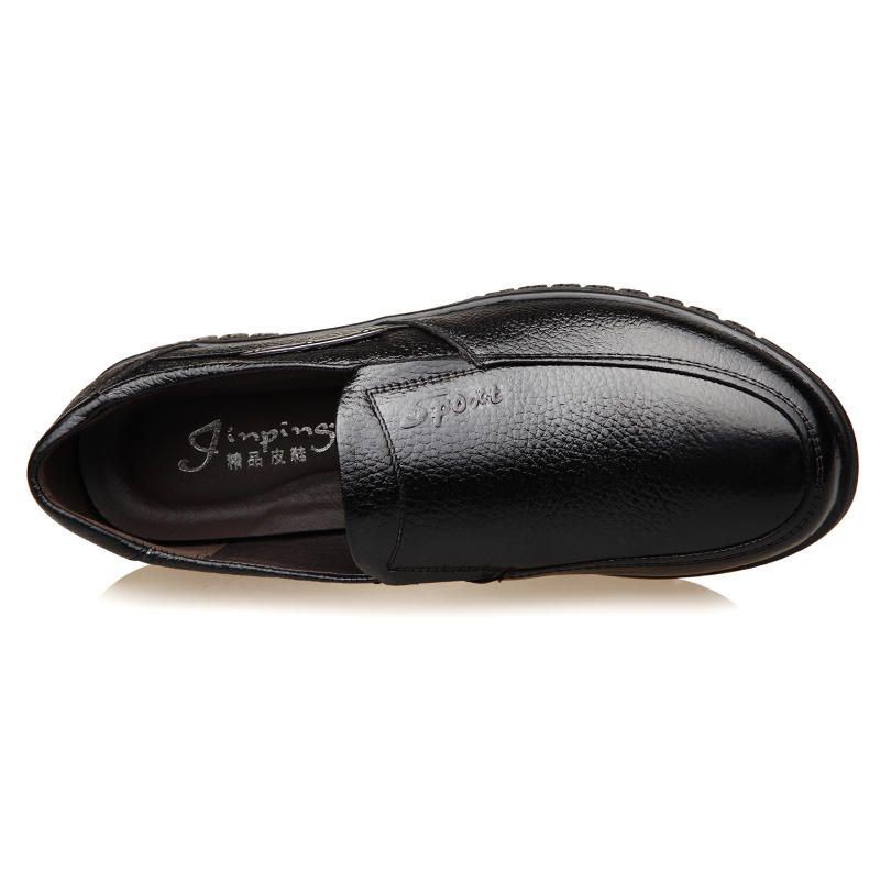 Herren Reine Farbe Rutschfeste Slip On Freizeitschuhe Aus Leder