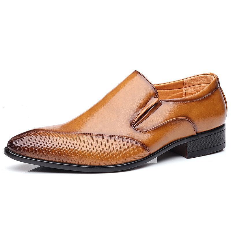 Herren Reine Farbe Spitzschuh Lässige Slip On Business Kleiderschuhe