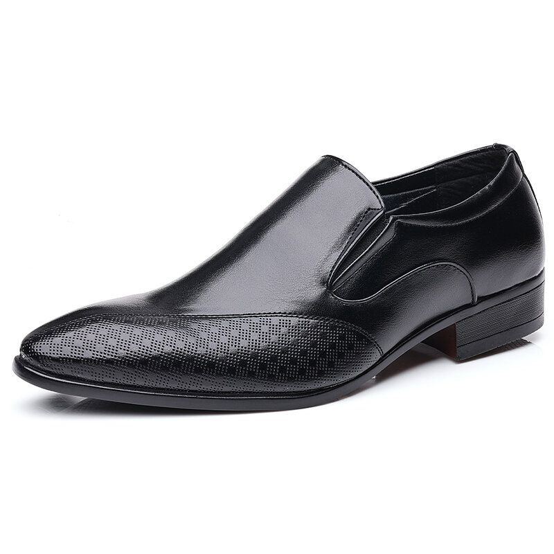 Herren Reine Farbe Spitzschuh Lässige Slip On Business Kleiderschuhe