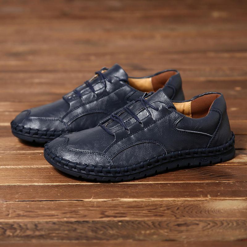 Herren Retro Casual Fashion Business Handnähte Oxfords Flats