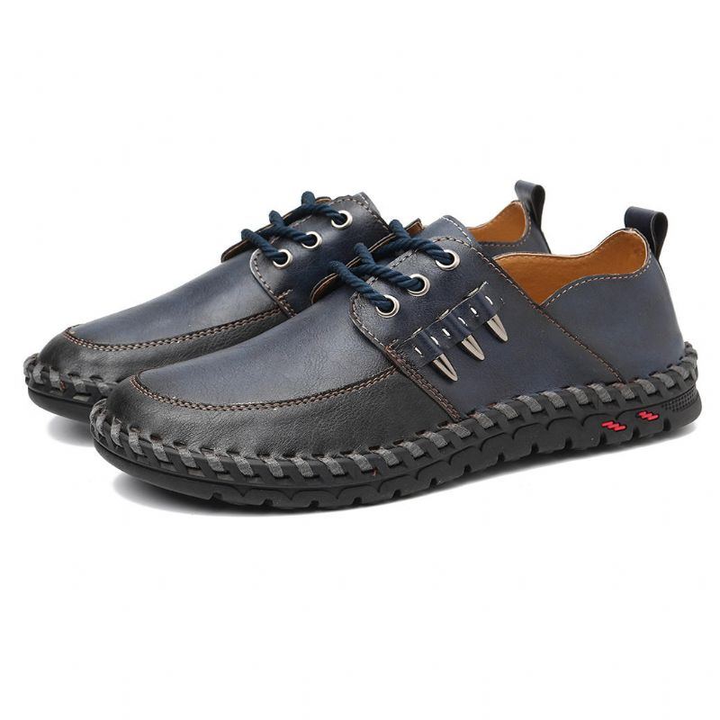 Herren Retro Handnähte Soft Casual Business Leder Oxfords