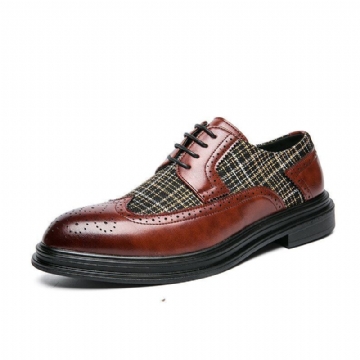 Herren Retro Spleißen Abendschuhe Schnüren Brogue Formelle Schuhe