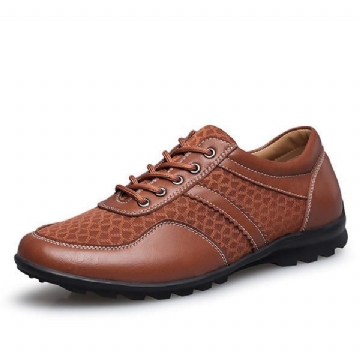 Mesh Herren Casual Leder Oxfords