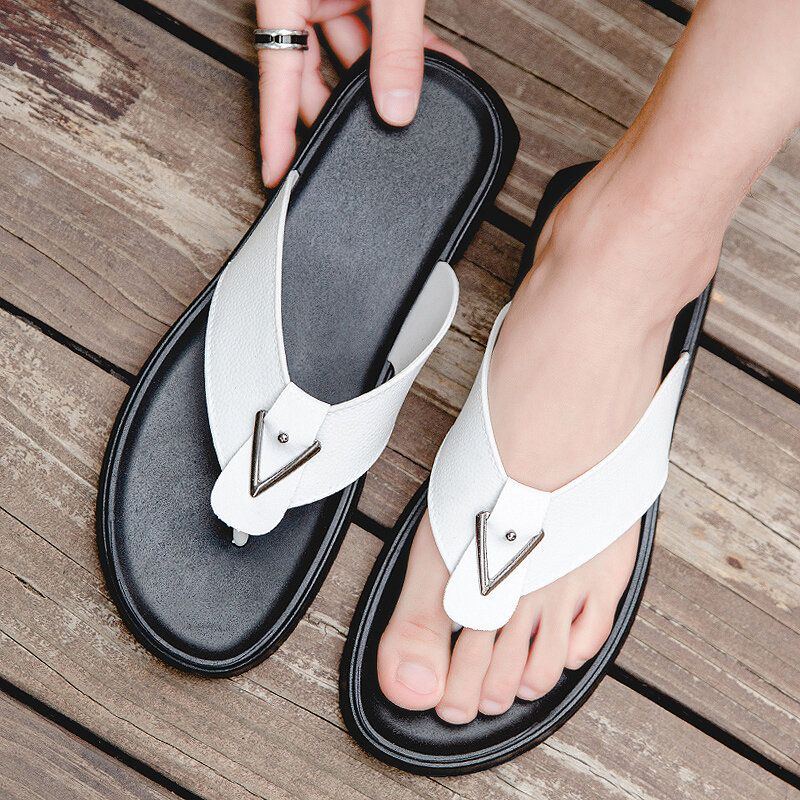 Atmungsaktive Rutschfeste Bequeme Clip Flip Flops Für Herren Lässige Strandhausschuhe