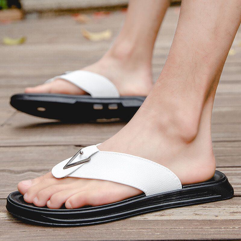 Atmungsaktive Rutschfeste Bequeme Clip Flip Flops Für Herren Lässige Strandhausschuhe