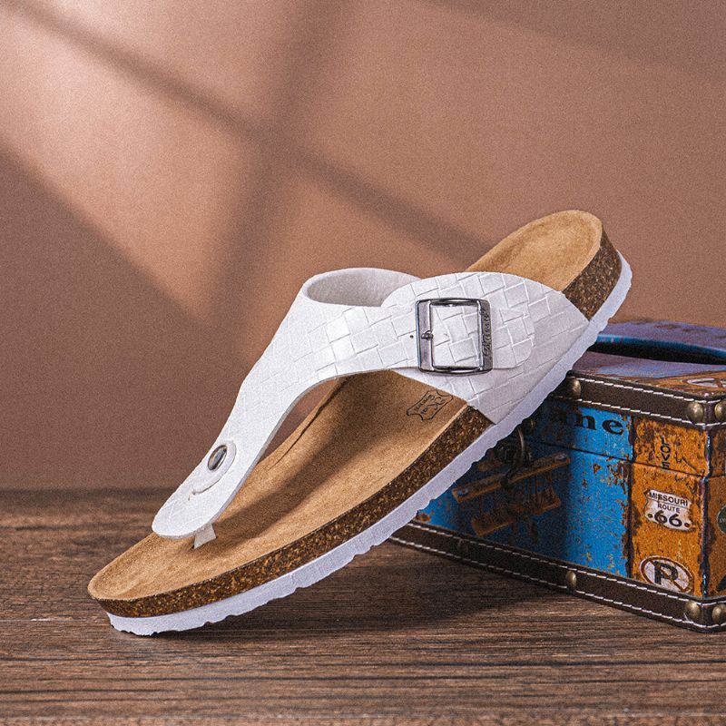 Atmungsaktive Rutschfeste Gewebte Strand Flip Flops Für Herren